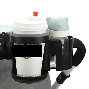 ベビーカー ドリンクホルダー 2個 ボトルホルダー カップホルダー ベビーカー専用 取り付け サドル ペットボトル 飲み物 シンプル 哺乳瓶 水筒 ドリンク カフェ 水筒 360度回転 車椅子 自転車