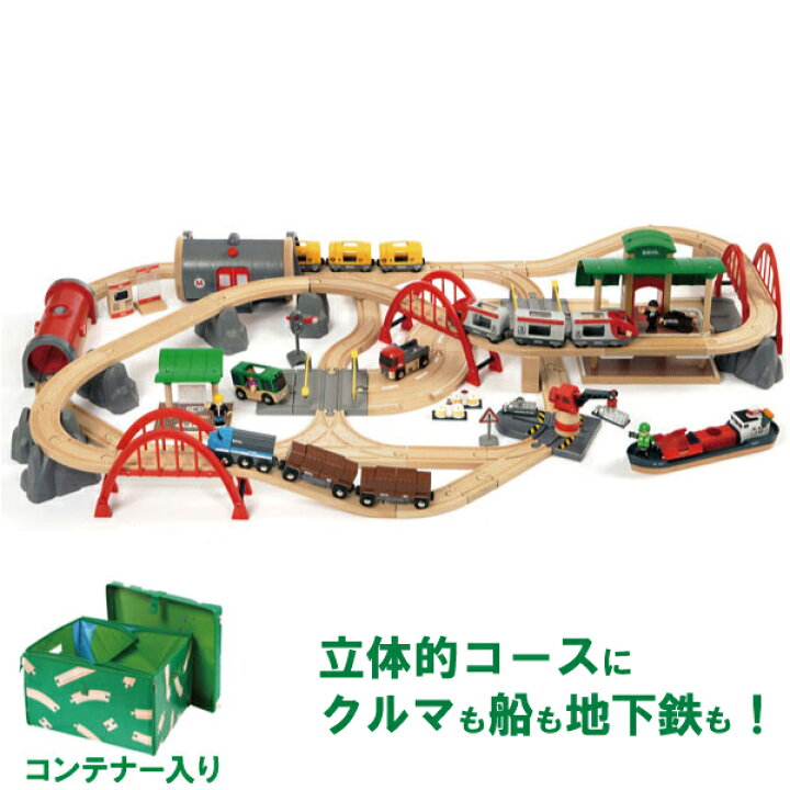 楽天市場】ブリオ 木製レールシリーズ レール＆ロードデラックスセット 