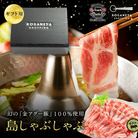 島しゃぶしゃぶセット 金アグー豚 合計300g（100g×3パック / 2〜3人前）送料無料 特製出汁 うどん ポン酢 付き あぐー キンアグー しゃぶしゃぶ鍋 豚 冷しゃぶ 豚肉 食べ物 プレゼント ギフト 贈り物 お祝い 高級 沖縄