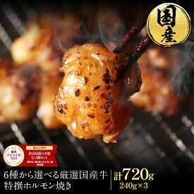 【P10倍】6種から選べる 厳選 国産 牛 特撰 ホルモン 焼き（240g×3袋）720g バーベキュー（BBQ）焼肉 牛ホルモン 焼肉 小腸 丸腸 お取り寄せ 肉 マルチョウ シマチョウ ミノ ギアラ 上ミノ ハラミ お歳暮 お歳暮ギフト ブラックフライデー