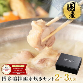 【P10倍！】博多 美神 鶏 水炊き セット (2〜3人前 / 濃縮スープ) お取り寄せ グルメ 鍋セット 福岡 なべ 国産 お鍋セット 博多水炊き 高級 内祝い 水炊き鍋 食品 食べ物 鶏肉 送料無料 ギフト お歳暮 お歳暮ギフト ブラックフライデー