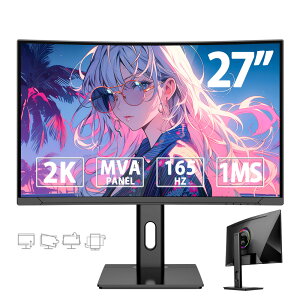 j^[ 27C` fBXvC Ȗ pȗ3000R tHD ^ MVApl  HDMIΉ 165HZ 1ms t[X 178°Lp ȃXy[X tj^[ D-sub 旧ȒP Q[j^ PS5 PS4 XBO