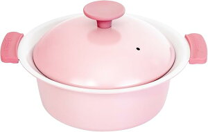 送料無料 和平フレイズ 軽くて扱いやすい 卓上鍋 18cm 1~2人用 ピンク IH対応 ガス セラミック加工 プチなべ RB-3211