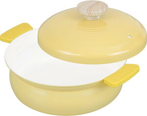 送料無料 和平フレイズ 1〜2人用 卓上鍋 20cm イエロー IH・ガス対応 両手鍋 鍋用鍋 軽いセラミック RB-3653