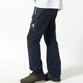 トレッキングパンツ ロングパンツ パンツ ボトムス メンズ ストレッチ ジップ ポケット付き ロング丈 通気性 切り替え 配色 大きいサイズ おしゃれ