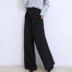 【12/15 50%OFF！限定クーポンで】ワイドパンツ レディース ロングパンツ ハイウエスト ウエストゴム 体型カバー ガウチョパンツ セミワイドパンツ リラックスフィット 大きいサイズ カジュアル 無地 きれいめ フェミニン ロング丈 春 夏 秋 冬 楽ちん お出かけ