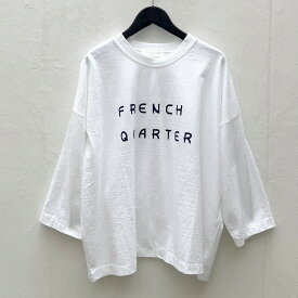 a piece of Library(アピースオブライブラリー）フレンチグランド　7分袖 Tシャツ　226124　ホワイト　グレー　ネイビー