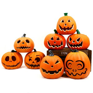 ハロウィン 8点セット ハロウィン 飾り ハロウィン 置物 かぼちゃモチーフ ハロウィンパンプキンライトランタン LEDライト 飾り付け イルミネーション ランプ 乾電池 お化け 防災グッズ 人気
