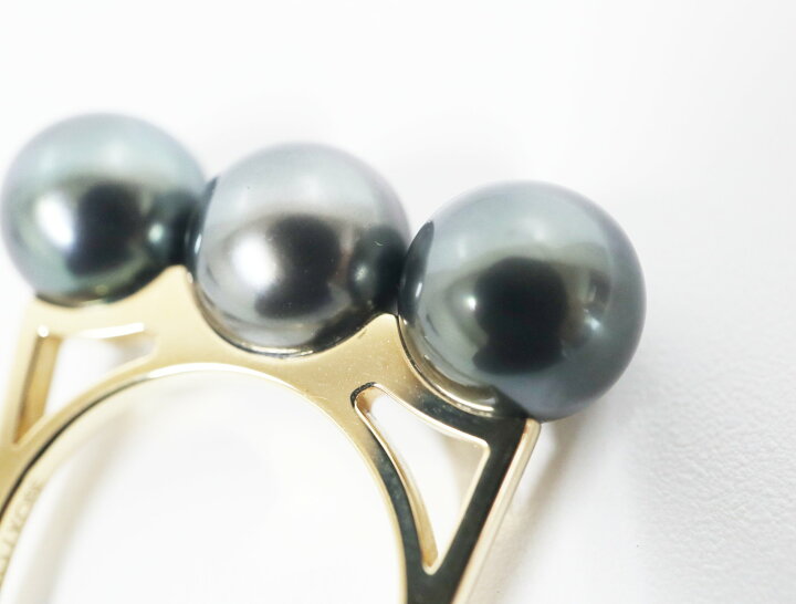楽天市場】タサキ TASAKI バランス エラ ブラック リング K18YG パール 