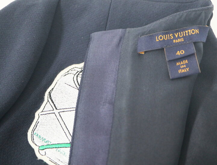 楽天市場】ヴィトン LOUISVUITTON ウール シルク ワンピース ネイビー  