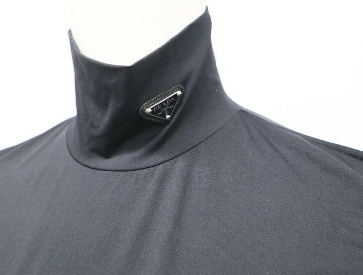楽天市場】プラダ PRADA レザーロゴ ジャージー タートルネック 39528  