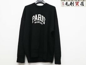 バレンシアガ BALENCIAGA 2021 682005 T1624 PARIS ロゴ ウール ニット サイズXS ブラック 美品 服 セーター