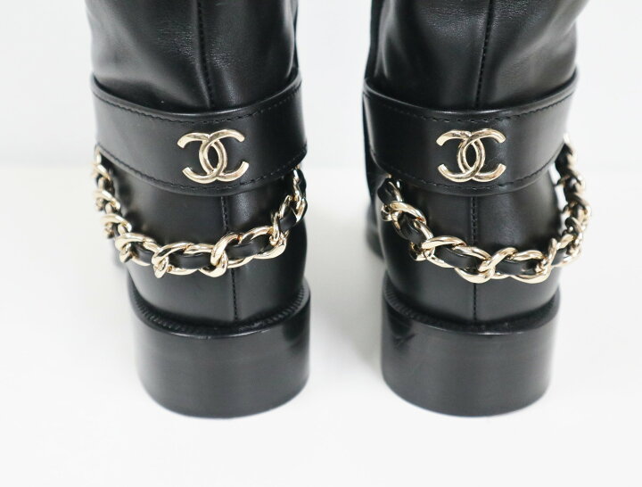 楽天市場】シャネル CHANEL ロングブーツ チェーンストラップ サイズ 