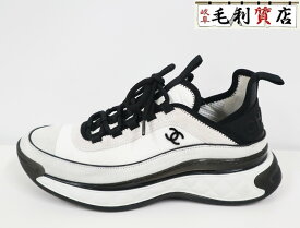 シャネル CHANEL ロゴ トレーナー スニーカー G39070 ホワイト 39 24.5cm 靴 レディース 【中古】 アパレル