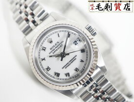 ロレックス ROLEX デイトジャスト 69174 ホワイトローマン T番 ステンレス ホワイトゴールド 自動巻き レディース 【中古】 時計