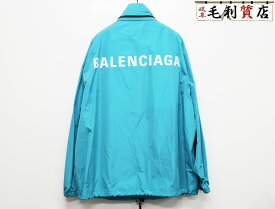 バレンシアガ BALENCIAGA 19AW ロゴ ウインドブレーカー ジャケット ブルゾン 556168 TYD36 サイズ34 ブルー 美品 【中古】ジャンパー