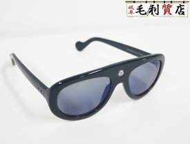 モンクレール　MONCLER ティアドロップ サングラス ACETATE SUNGLASSES ブルー x ブラック　ML0001 ユニセックス 【中古】 小物