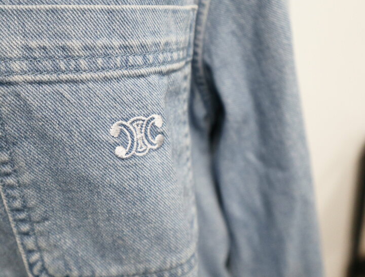 楽天市場】セリーヌ CELINE 2022 トリオンフ 刺繍 デニム クロップド 