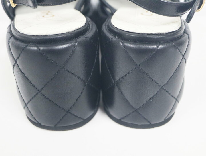 楽天市場】シャネル CHANEL サンダル G45547 厚底 37C サイズ 23.5cm 
