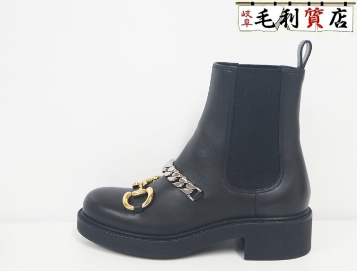 楽天市場】グッチ GUCCI ホースビット チェルシー ブーツ レザー 