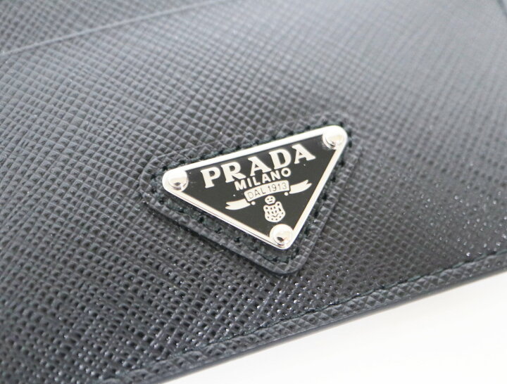 楽天市場】プラダ PRADA サフィアーノ 三角ロゴ ブラック レザー  