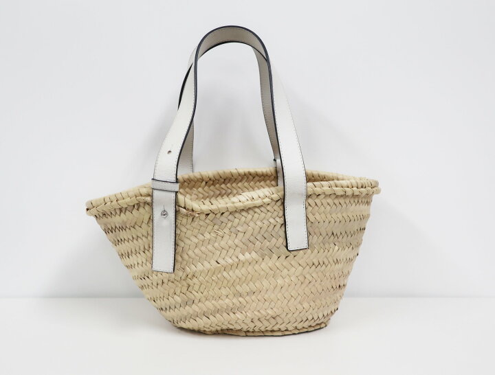 楽天市場】ロエベ LOEWE バスケットバッグ スモール ラフィア レザー 