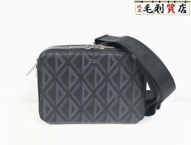 ディオール Dior CDダイヤモンド メッセンジャーバッグ 斜め掛け キャンバス ブラック 黒 シルバー金具 極上美品 【中古】2ESBC119DCO ショルダーバッグ