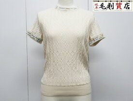 エルメス HERMES 23年 Do Re Boucles ド レ ブックル ニット セーター カシシル アイボリー サイズ36 3H2618DA 美品 【中古】 半袖 カットソー