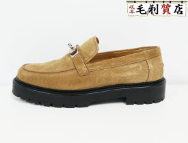 エルメス HERMES モカシン アイコン ローファー スエード ブラウン サイズ40 ケリーバックル 未使用 【中古】 靴