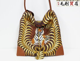 エルメス HERMES シルキーシティ PM ショルダーバッグ 王者の虎 シルク バレニア ブラウン 美品 【中古】 バッグ ポーチ付き
