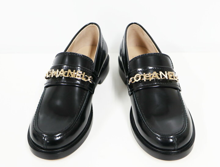 楽天市場】CHANEL シャネル G37430 ローファー ブラック フラット 