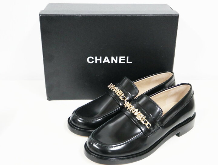 楽天市場】CHANEL シャネル G37430 ローファー ブラック フラット 