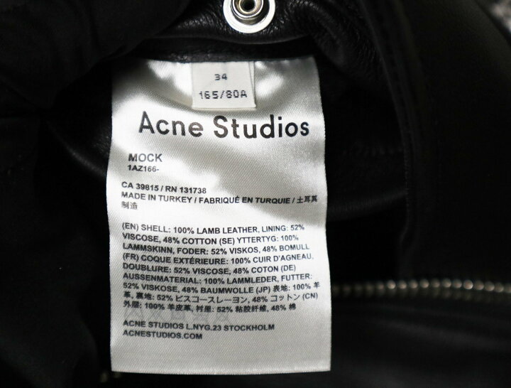 楽天市場】ACNE STUDIOS アクネストゥディオズ MOCK レザー ダブル 