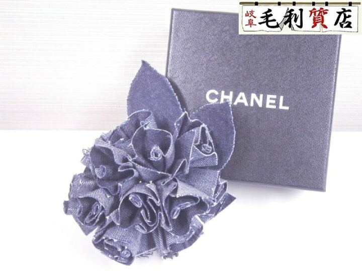 楽天市場】美品!!シャネル CHANEL コサージュ カメリア デニム調 