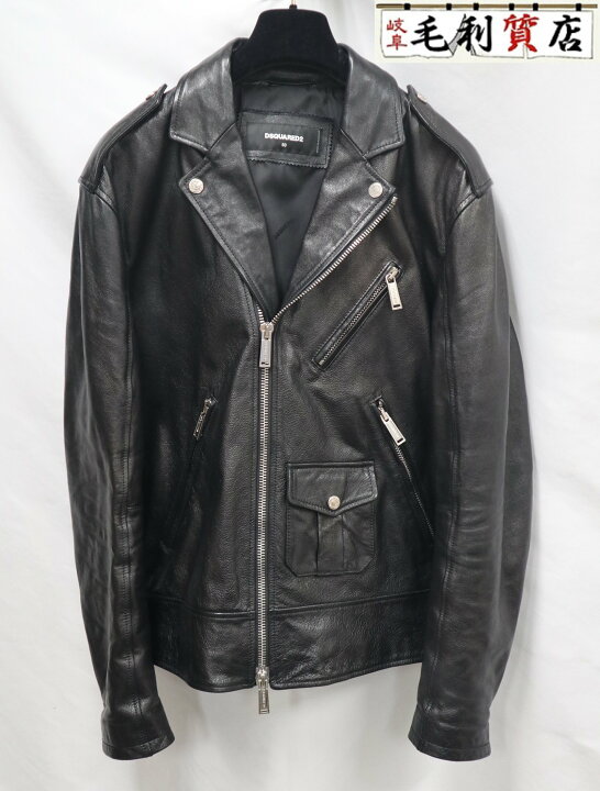 楽天市場】DSQUARED2 ディースクエアード ライダースジャケット レザー  