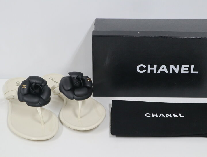 楽天市場】CHANEL シャネル カメリア サンダル ココマーク ラバー  