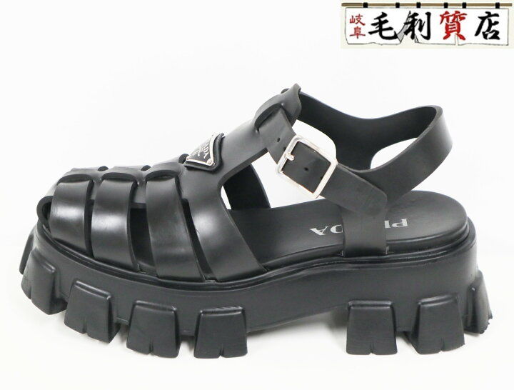 楽天市場】プラダ PRADA レザー フォームラバー サンダル モノリス 