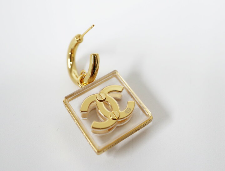 楽天市場】シャネル CHANEL B23S ココマーク クリア スクエア ゴールド