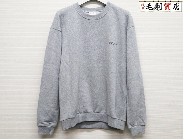 楽天市場】セリーヌ CELINE ロゴプリント スウェット トレーナー グレー コットン 2Y959670Q サイズXS 美品 【中古】トップス 服  : 毛利質店 CELINE グレー ロゴスウェット　XSサイズ