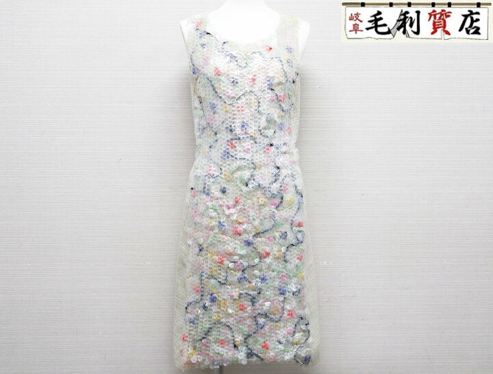 楽天市場】シャネル CHANEL ウール ナイロン スパンコール ワンピース  