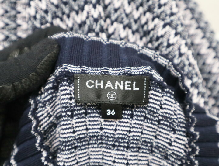 楽天市場】シャネル CHANEL コットン ニット ワンピース P63090 K48838 