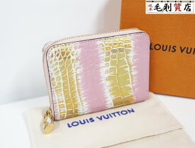 ルイヴィトン LOUIS VUITTON コインケース ジッピーコインパース クロコ エキゾチックレザー アリゲーター ピンク ゴールド 極上美品 【中古】財布