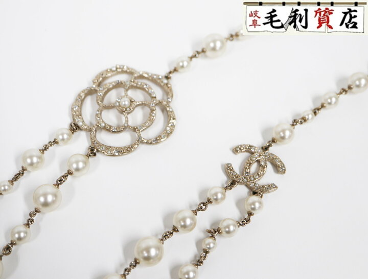 楽天市場】シャネル CHANEL A13P カメリア パール ココマーク ロング 