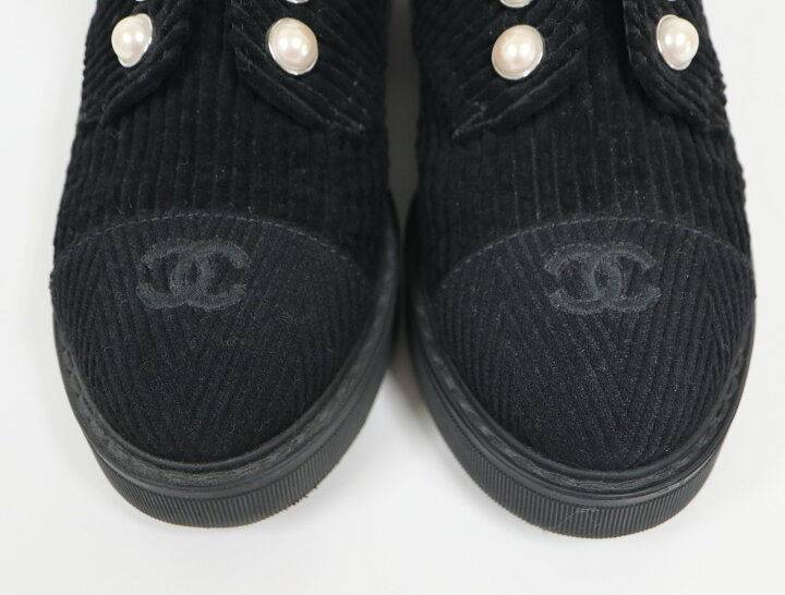 楽天市場】シャネル CHANEL ツイード ショートブーツ G33823 レース 