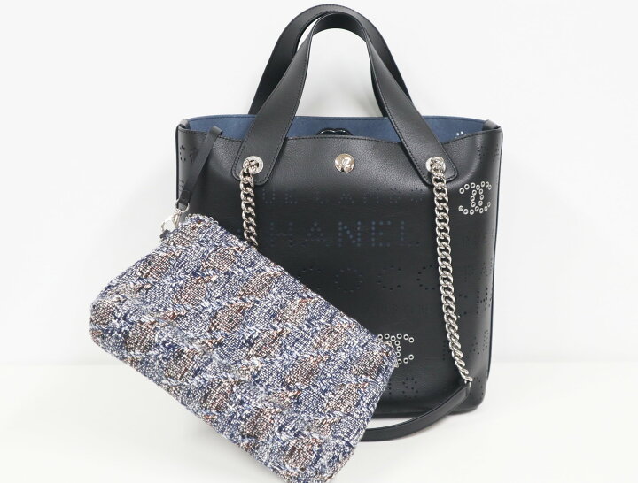 楽天市場】シャネル CHANEL パンチング ロゴ トート チェーン  