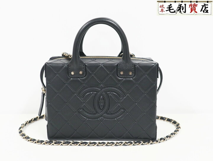 楽天市場】CHANEL シャネル ヴァニティバッグ AS3345 ブラック カーフ 