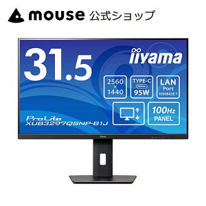 ���j�^�[ iiyama ProLite XUB3297QSNP-B1J 31.5�^ IPS�����p�l�� �t���f�B�X�v���C 31.5�C���` WQHD USB Type-C �������� �p�x���� �V�i