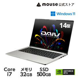 【エントリーでP10倍＆最大2万円オフクーポン★4/27 09:59まで】DAIV Z4-I7G50SR-B クリエイターPC 14型 QWXGA+液晶 Core i7-13700H 32GB メモリ 500GB M.2 SSD GeForce RTX 3050 ノートパソコン 新品 mouse マウスコンピューター BTO おすすめ