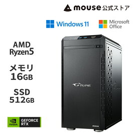 【エントリーでP10倍＆最大2万円オフクーポン★4/27 09:59まで】G-Tune DG-A5G60 ゲーミングPC デスクトップ パソコン AMD Ryzen 5 4500 16GB メモリ 512GB M.2 SSD GeForce RTX 4060 Office付き マウスコンピューター PC 新品 おすすめ ※2023/9/28より後継機種