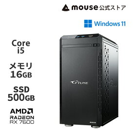 【ポイント5倍！6月3日09：59まで】G-Tune DG-I5A60 ゲーミングPC デスクトップ パソコン Core i5-14400F 16GB メモリ 500GB M.2 SSD Radeon RX 7600 新品 マウスコンピューター mouse PC おすすめ